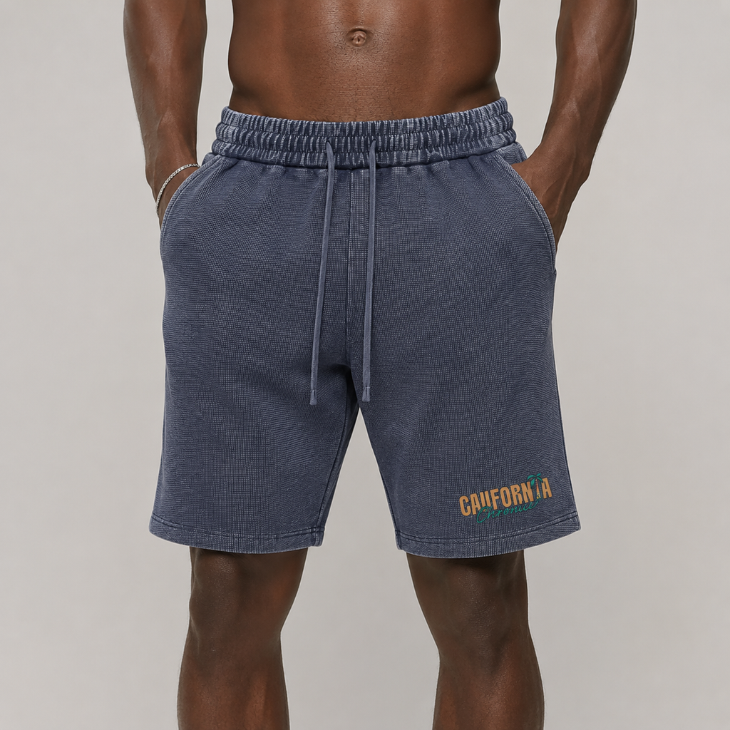 Mineral Wash Waffle Knit Shorts