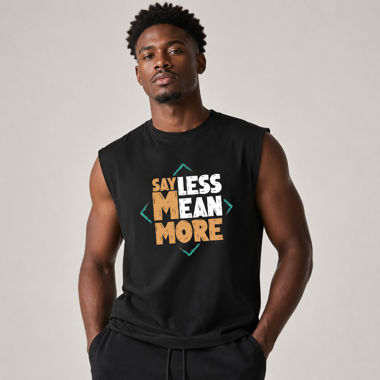 Raw Edge Cotton Tank Top