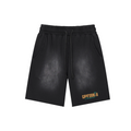 Rectangle Patch Monkey Washed Shorts