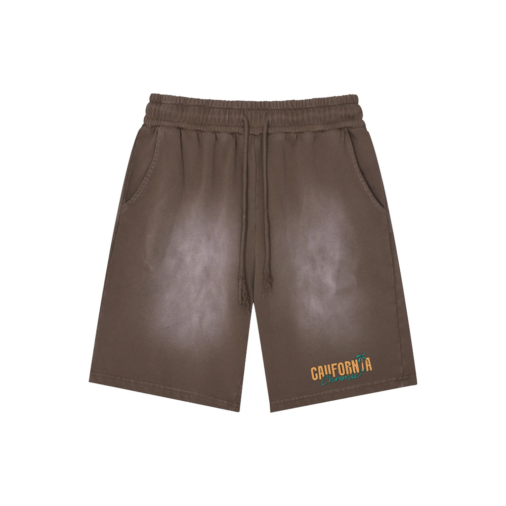 Rectangle Patch Monkey Washed Shorts