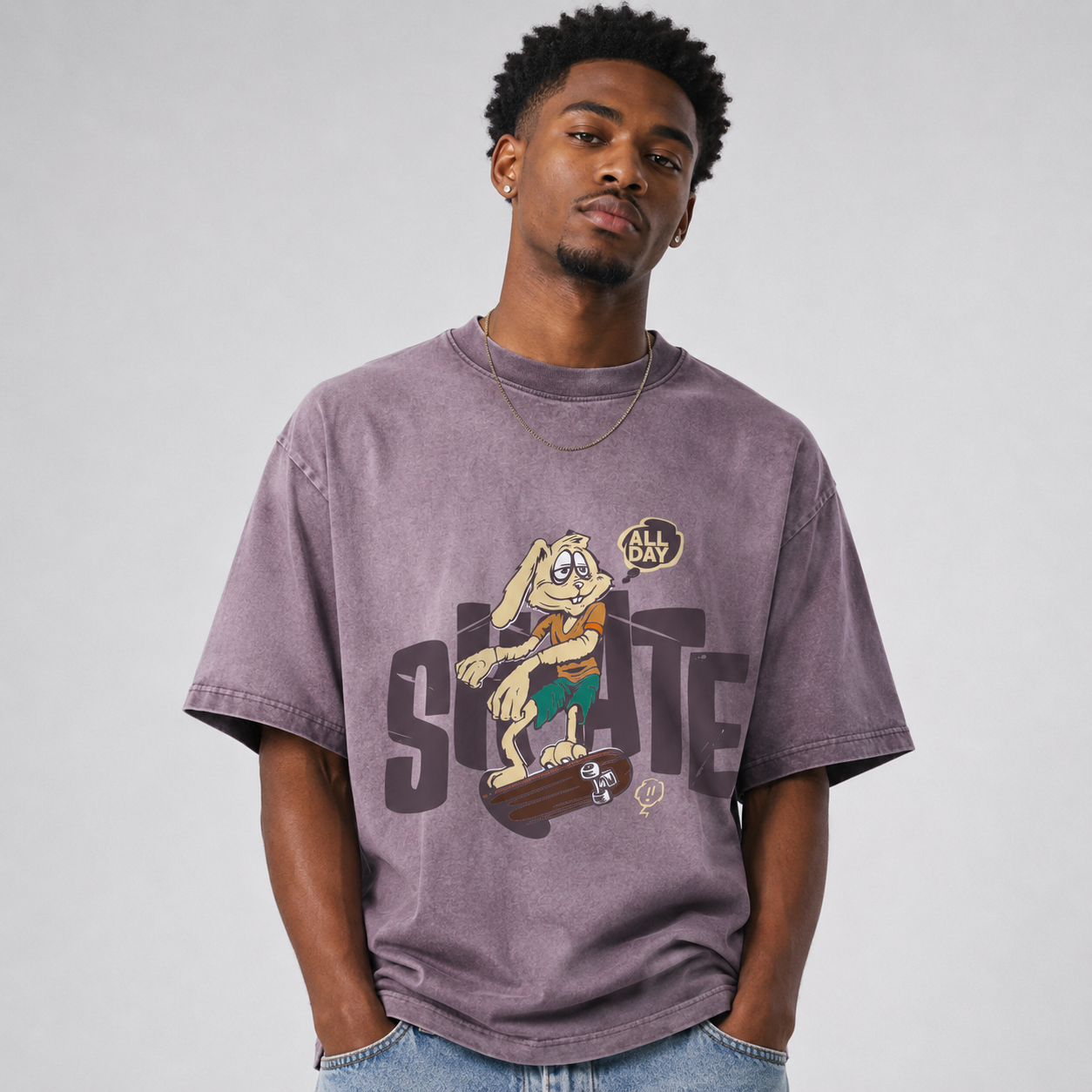 Reverse Dyed Loose Cotton T-Shirt
