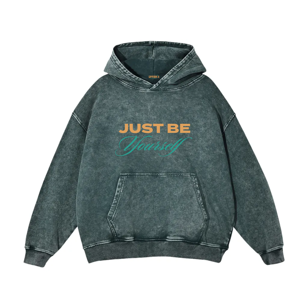 Snow Washed Loose Cotton Hoodie