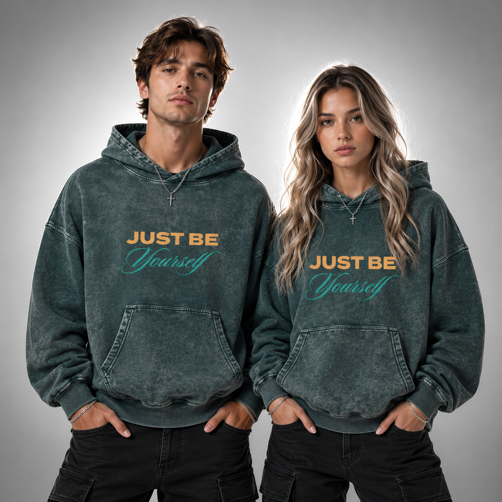 Snow Washed Loose Cotton Hoodie