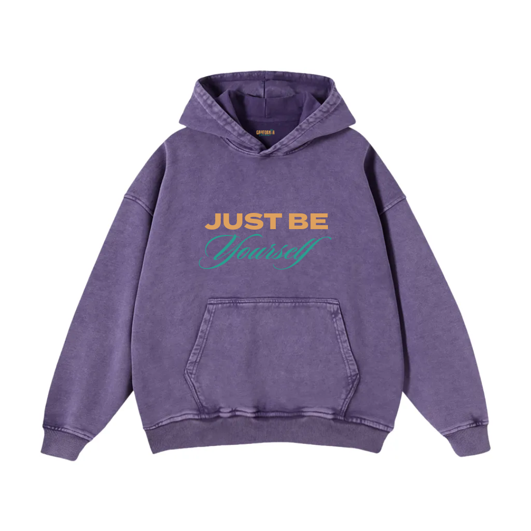 Snow Washed Loose Cotton Hoodie