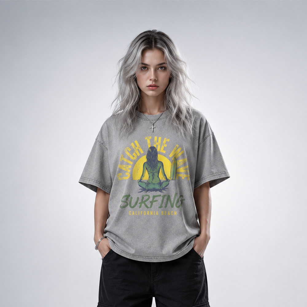 Snow Washed Oversized Cotton T-Shirt