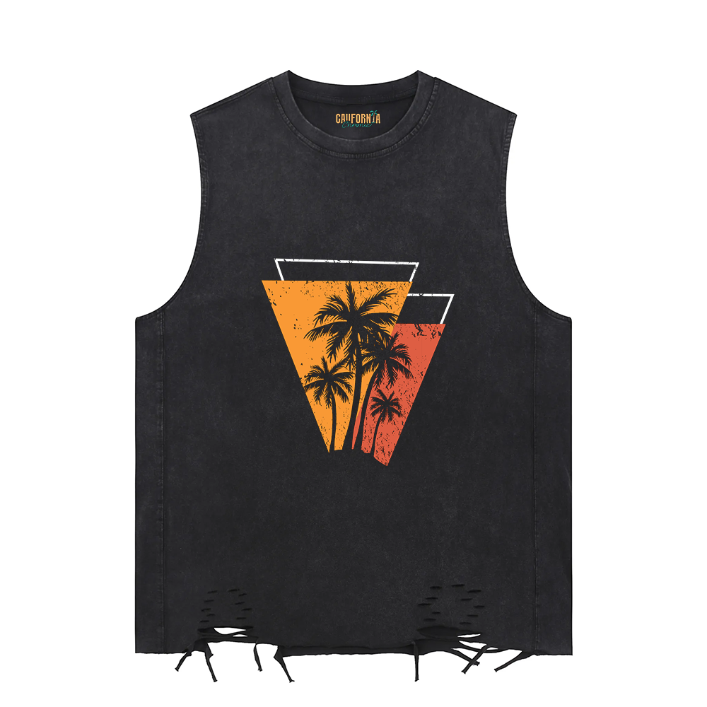 Snow Washed Raw-Hem Tank Top
