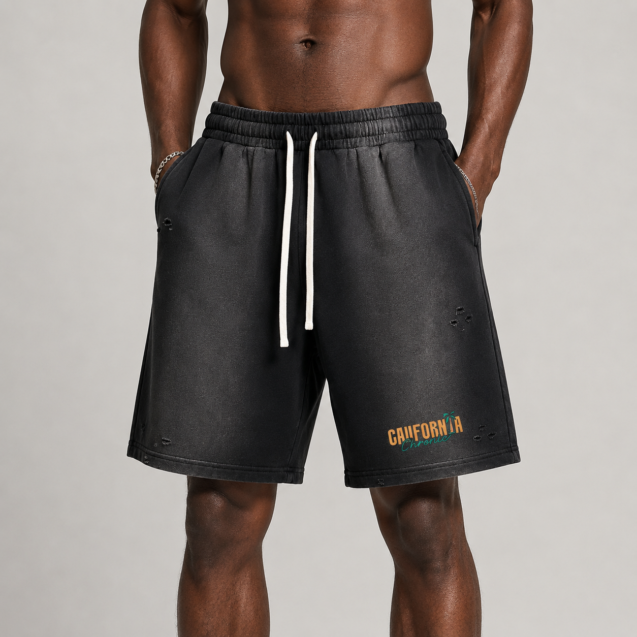 Sun Fade Distressed Shorts