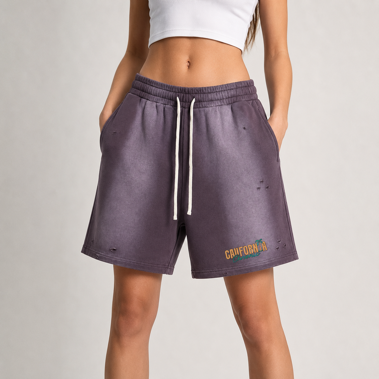 Sun Fade Distressed Shorts
