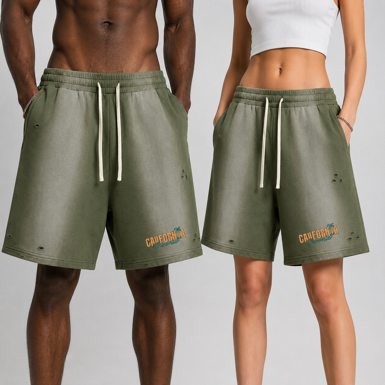 Sun Fade Distressed Shorts