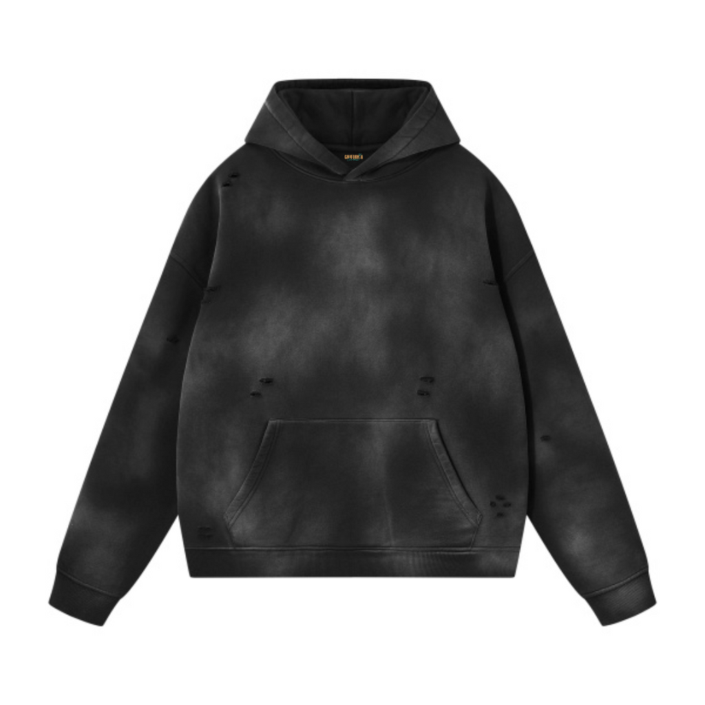 Unisex Sunfade Frayed Fleece Hoodie