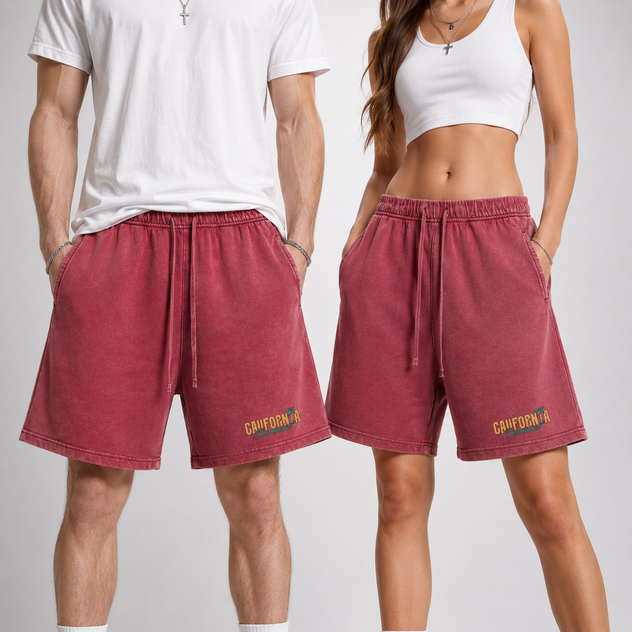 Unisex Vintage Wash Cotton Shorts