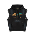Unisex Vintage Wash Sun Fade Sleeveless Hoodie