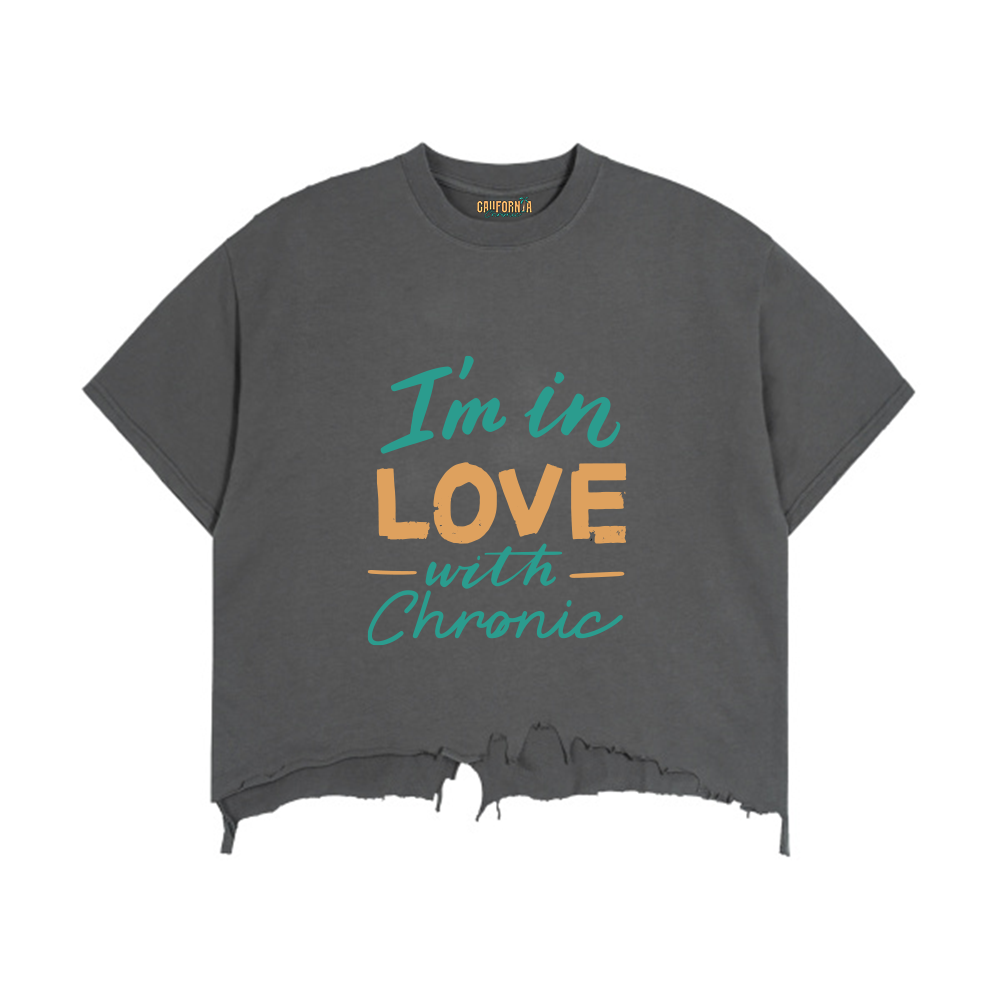 Vintage Wash Boxy Distressed Hem T-Shirt