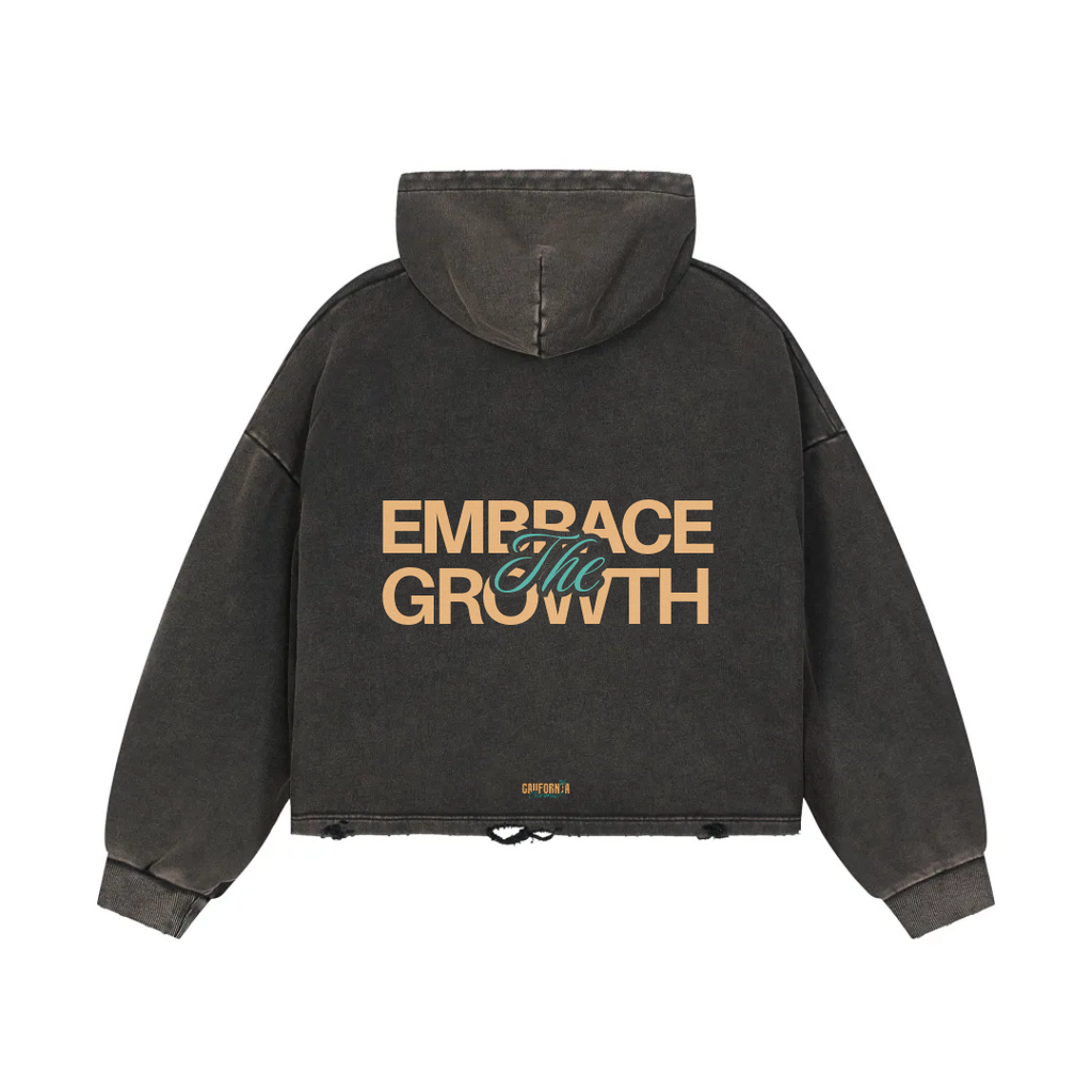 Vintage Washed Frayed-Hem Hoodie