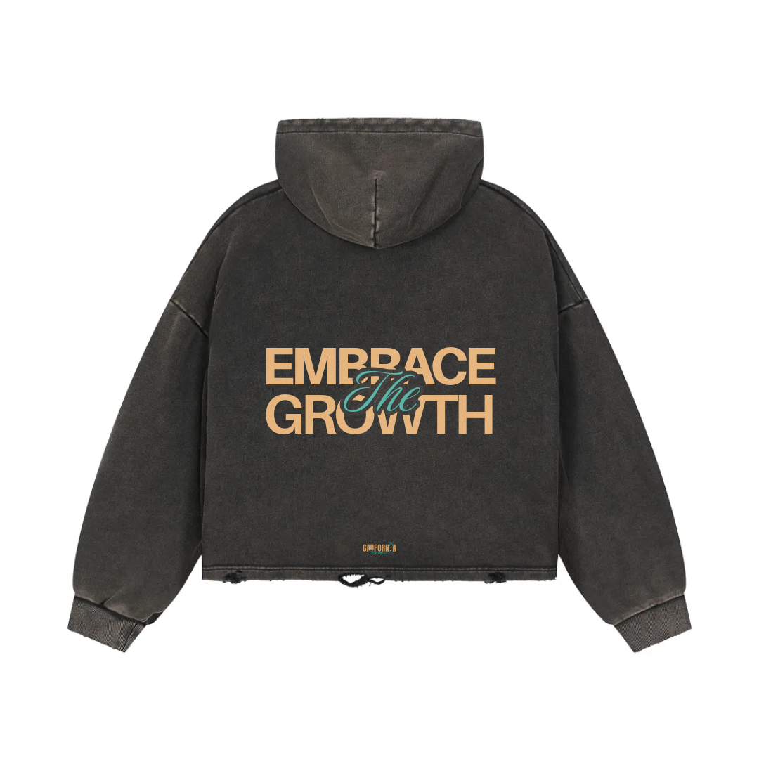 Vintage Washed Frayed-Hem Hoodie