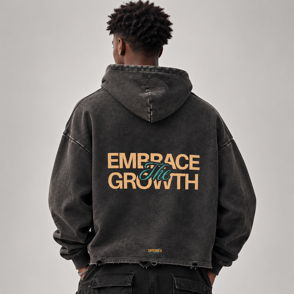 Vintage Washed Frayed-Hem Hoodie