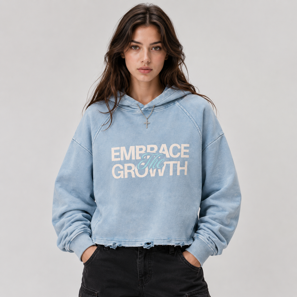 Vintage Washed Frayed-Hem Hoodie