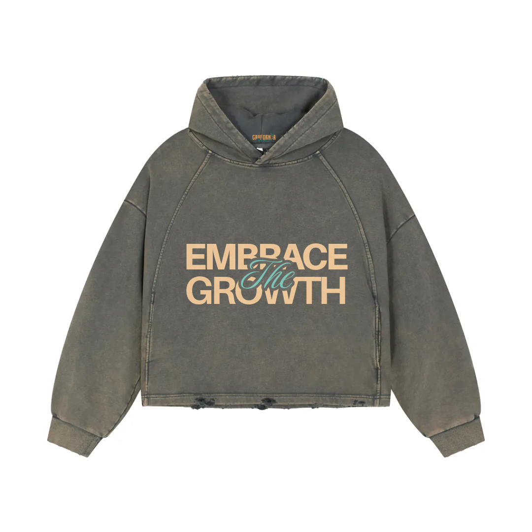 Vintage Washed Frayed-Hem Hoodie