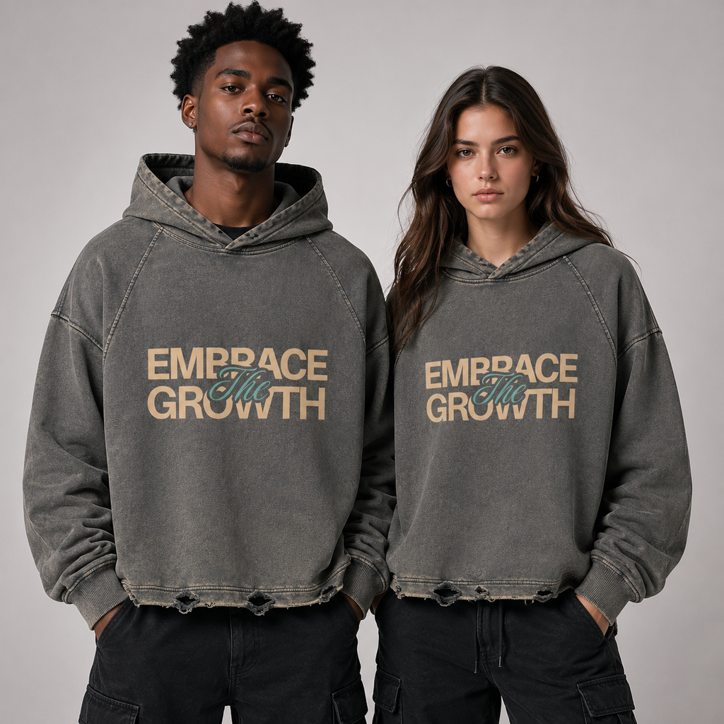 Vintage Washed Frayed-Hem Hoodie